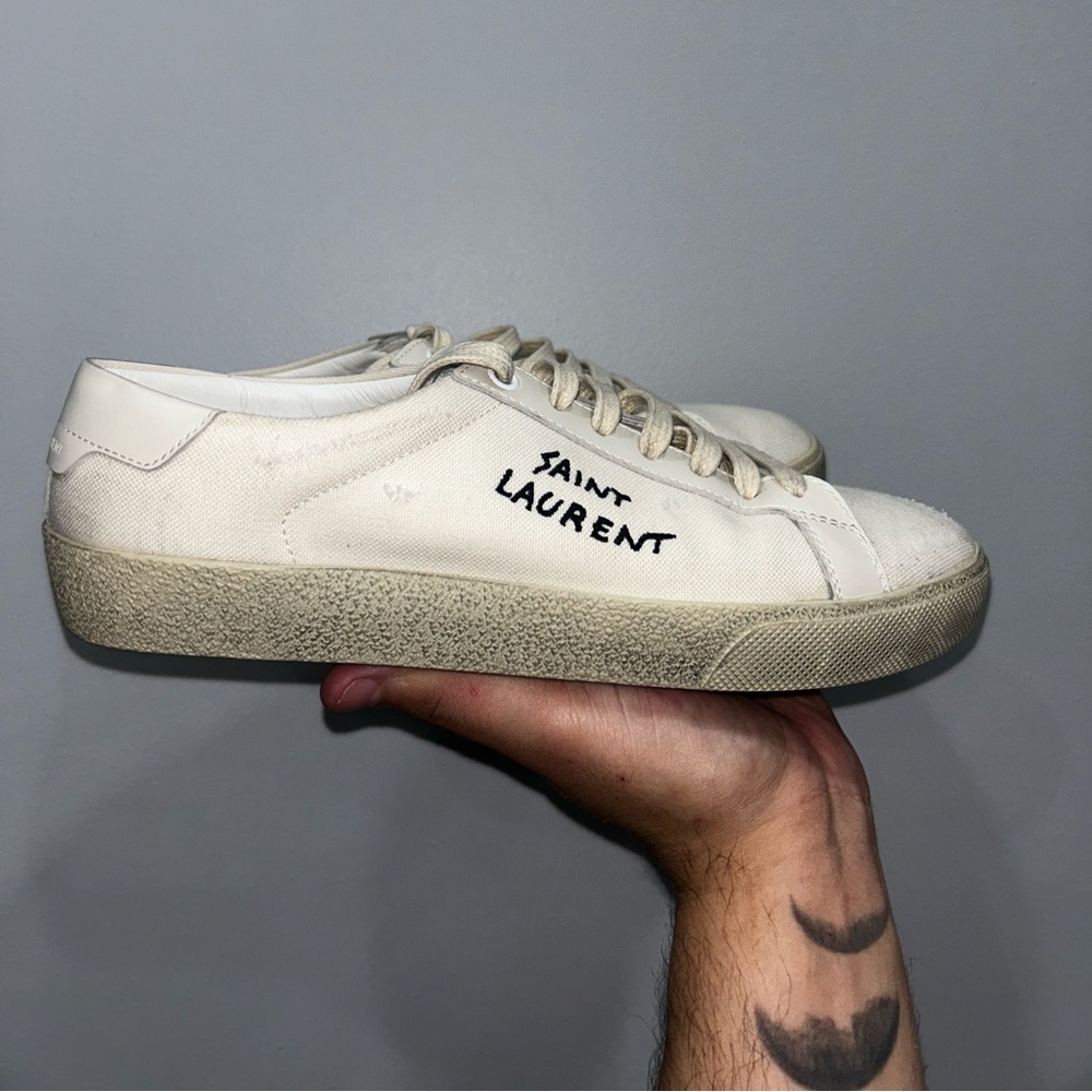 Saint Laurent Sneakers in Off-White Canvas